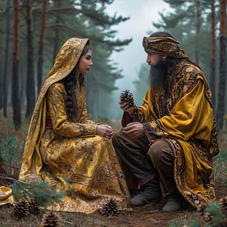 Показывает сосновые шишки от простуды