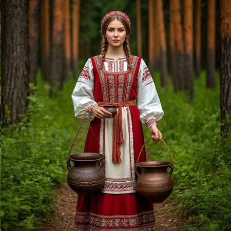 Женщина держит сосуды с маслом