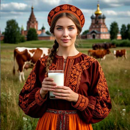 Держит в руках кефир