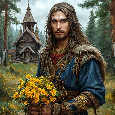 Народный целитель держит в руках травы от диабета