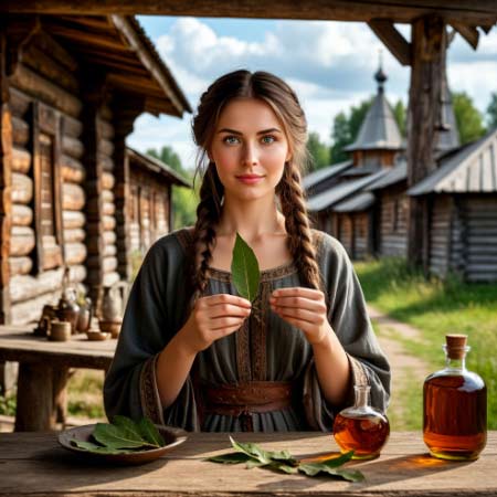 Девушка предлагает лаврушку для понижения сахара