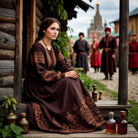 Девушка предлагает шишки хмеля