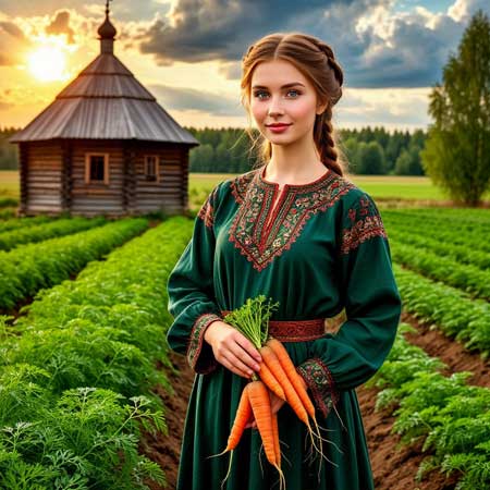 Девушка держит в руках морковь для народных рецептов