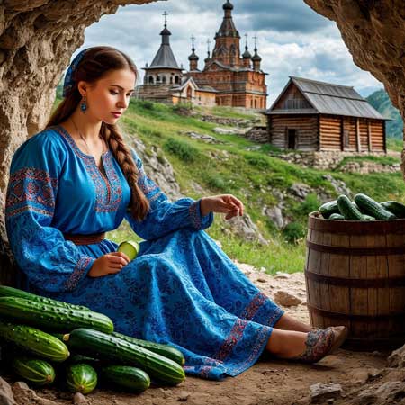 Бочка с солеными огурцами