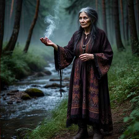 Целитель готовит средство мозолей на  подошве