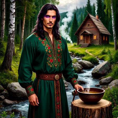 Лкарь готовит живицу