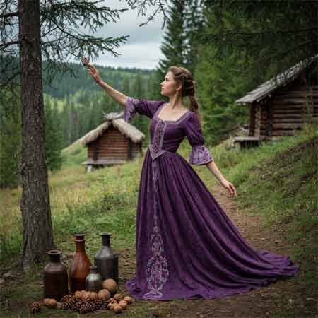 Собирает сосновые шишки